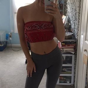 Red bandana look bandeau top from urban outfitters